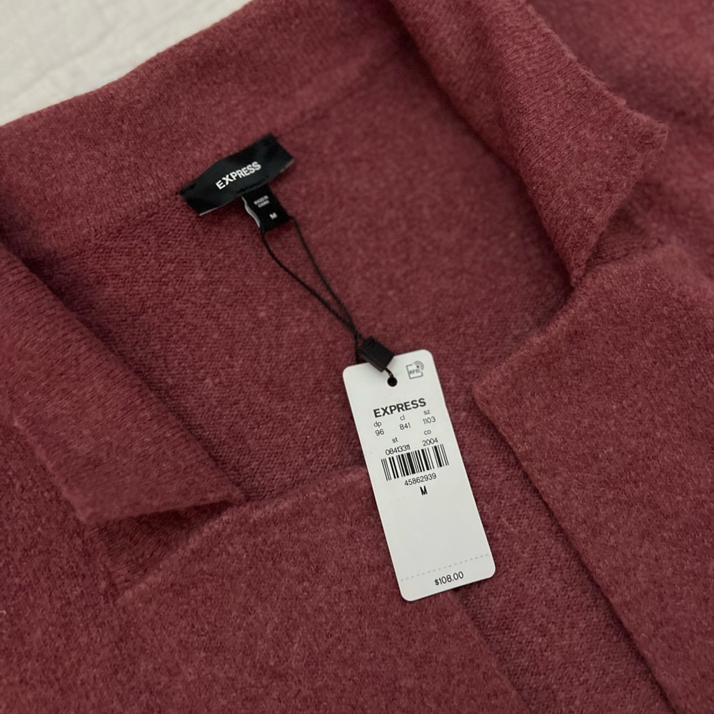 Express Maroon Long Sleeve Cardigan NWT - Picture 3 of 4
